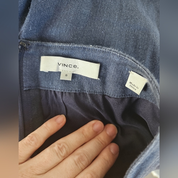 Vince Vintage Style Wide-Leg 63% Linen Blue Jean Pants - Picture 6 of 7